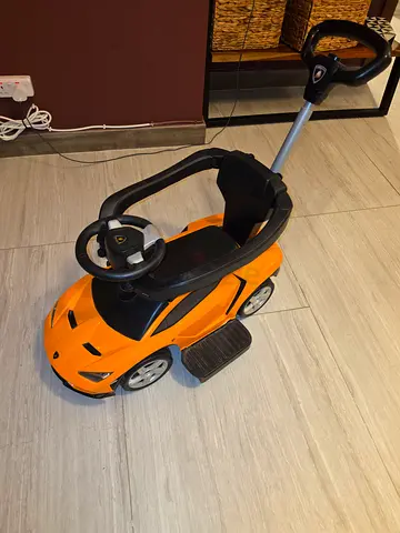 Kids Lamborghini Push Car with Parent Handle - Orange