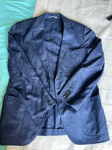 Men's Navy Casual Blazer - Good Condition, Size Unknown