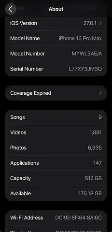 iPhone 16 Pro Max 512GB — Used, Good Condition 90% battery / TDRA