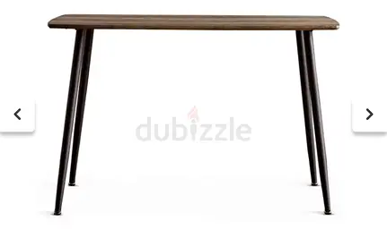 Wooden Top Dining Table with Metal Legs - Compact, Modern