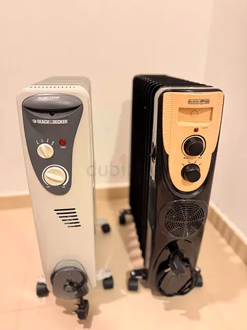 Two Black & Decker Oil-Filled Radiator Heaters - Good Working Condition