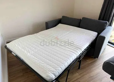 Grey 2 seater Sofa Bed with Mattress - Good Condition