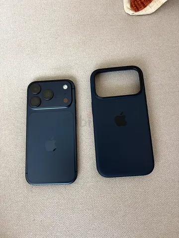 iPhone 17 Pro (deep blue) with Apple Silicone Case
