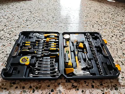Complete Household Tool Kit with Sockets, Screwdrivers and Wrench Set