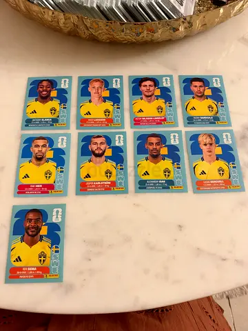 Set of 10 Vintage Football Player Trading Cards (Sweden kit)
