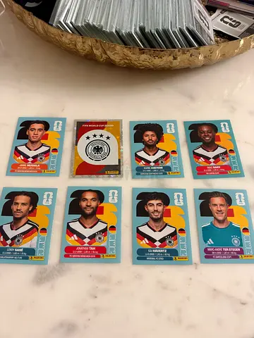 Set of 8 Vintage Football Player Trading Cards - Germany World Cup themed