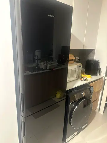 Hitachi double-door refrigerator in good condition