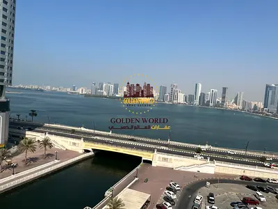 AED 52,000 yearly! Great deal in Al Majaz 3, Al Qasba, Sharjah. 3 bedrooms, living room, maid's room, 3 bathrooms, open sea view and parking.