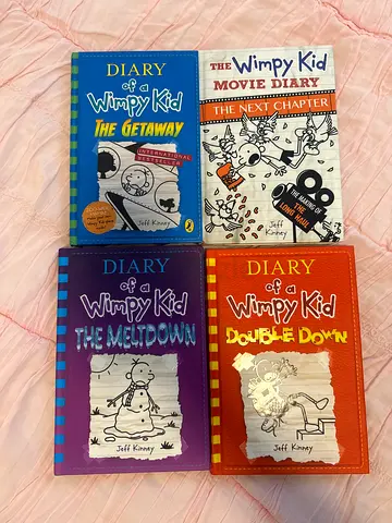 Diary of a Wimpy Kid - Lot of 4 Hardcover Books (The Getaway, The Meltdown, Double Down, Movie Diary