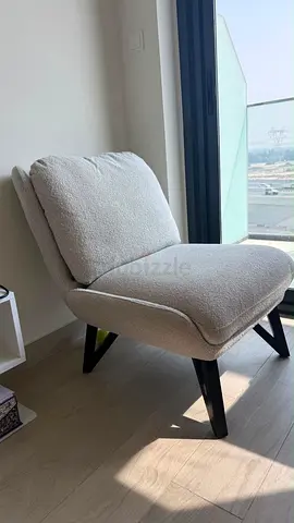 Home Box Sefora Fabric Accent Chair – Beige – Like New