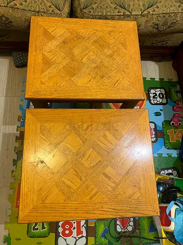 2 wooden tables