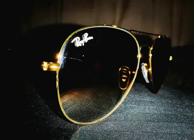 Original Italian Ray-Ban Aviator Sunglasses - Gold Frame, Gradient Lenses