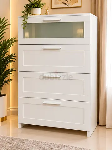 White 4-Drawer Shoe Cabinet / Storage Chest