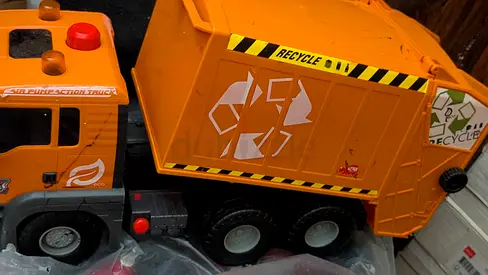 Large Orange Recycling Garbage Truck Toy - Used