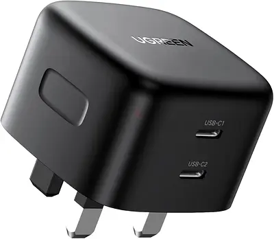 UGREEN Dual USB-C Fast Charger (UK Plug) — 65W Compact Wall Adapter