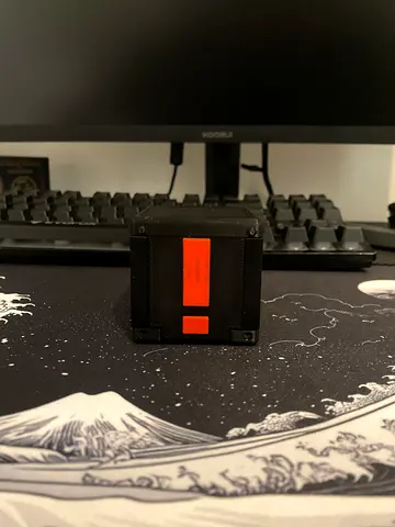 Nintendo switch game cartridge holder Mario, lucky block themed, black and red color