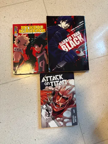 Set of 3 Shonen Manga Volumes — Attack on Titan + My Hero Academia + D.Gray-man (used)