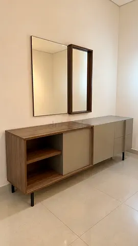 Modern Wooden Sideboard with Mirror – Excellent Condition