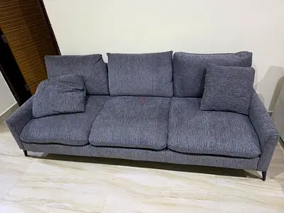 3-Seater Grey Fabric Sofa in Good Condition
