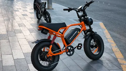 🔥 WINDHORSE V8 Electric Bike 750W | Fat Tyre E-Bike | 48V Battery | Stylish Orange Electric Bicycle