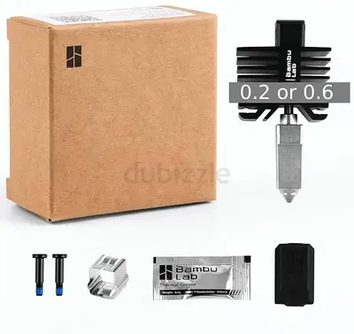 Official Bambu Lab 0.2/0.6mm Metal Hotend Nozzle Kit (New) Compatible with P1S P1P X1C 3D Printers