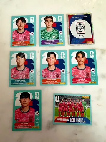 Lot of South Korea 2026 World Cup Player Trading stickers