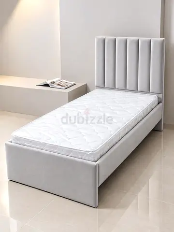 New upholstered single bed frame  - light grey single size bed and storage bed also available