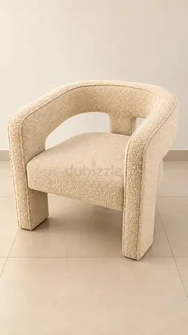 Used Modern Cream Bouclé Armchair – Very Good Condition