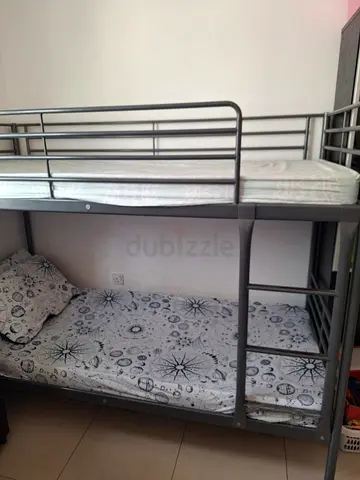 Double and loft steel bed set