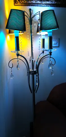Crystal Accent Wall Lamps with Black Shades