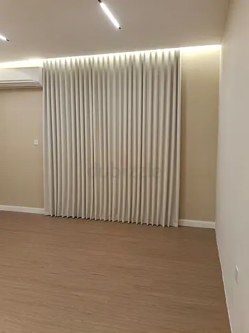 Beige Full-Length Fabric Curtains with Headrail - Ready to Install