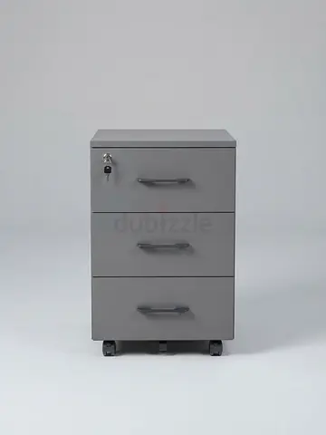 Grey 3-Drawer Mobile Office Pedestal (4 Available)