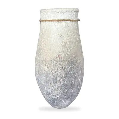 White Textured Vase with Rope Detail H23 cm