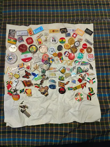 Collection of ~75 expo 2020 Enamel Pins and Badges