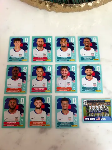 Collection of USA Soccer Player Trading stickers - Lot of 11