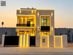 Modern Villa for sale|ajman|al helio2| 5 master rooms, majlis, hall, maid room, roof|freehold|negoti