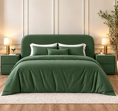 New Green Upholstered king Bed with Headboard and modern design king size bed with storage bed
