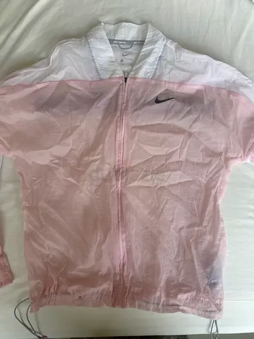 Lightweight Nike pink zip-up windbreaker jacket - women's medium