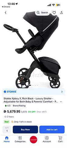 Stokke Xplory X Luxury Stroller - Adjustable, Like New plus bassinet and shopping bag mosquito net