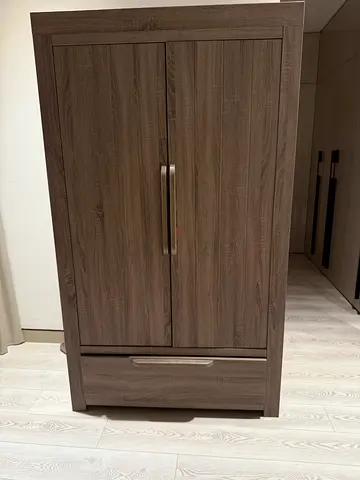 Medium wooden cabinet with drawer and door - good condition