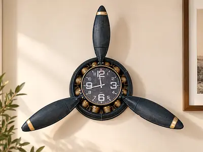 Industrial Aircraft Propeller Wall Clock