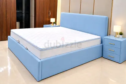 New Light Blue king bed Upholstered Bed with Storage - Good king size bed