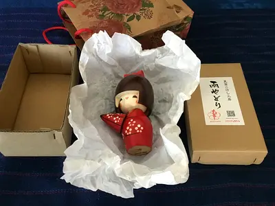 Japanese Kokeshi “Rain Shelter” Doll