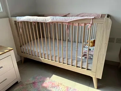 Mamas & Papas COXLEY Cot Bed + Mattress – Natural Wood