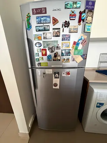 Silver Double-Door Refrigerator - Good Working Condition