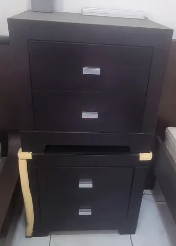 King size bed with mattress & matching side tables for sale