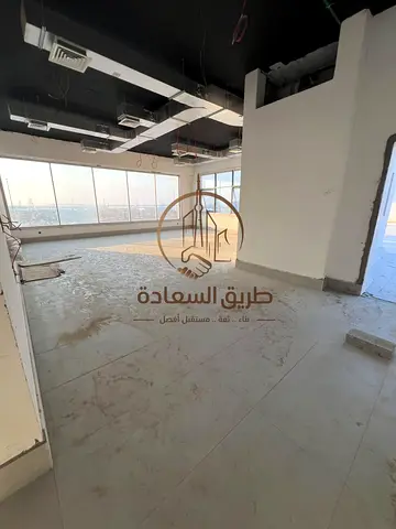 # Upscale office for rent in Al Sajaa, Sharjah, featuring a spacious terrace and an open view