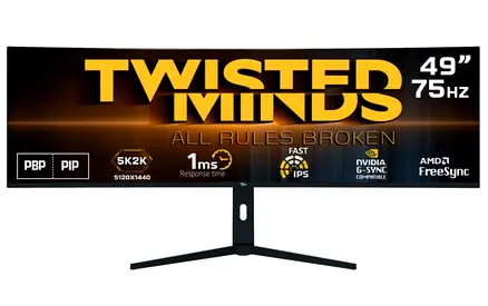 Twisted Minds Eclipse Pro Series CURVE 49" Gaming Monitor ultra-wide curved monitor built for gaming