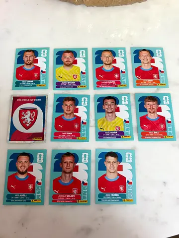 Lot of 11 Czech Republic Panini FIFA World Cup 2026 Player Stickers