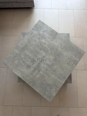 Set of 2 Concrete-Look Square Nesting Coffee Tables